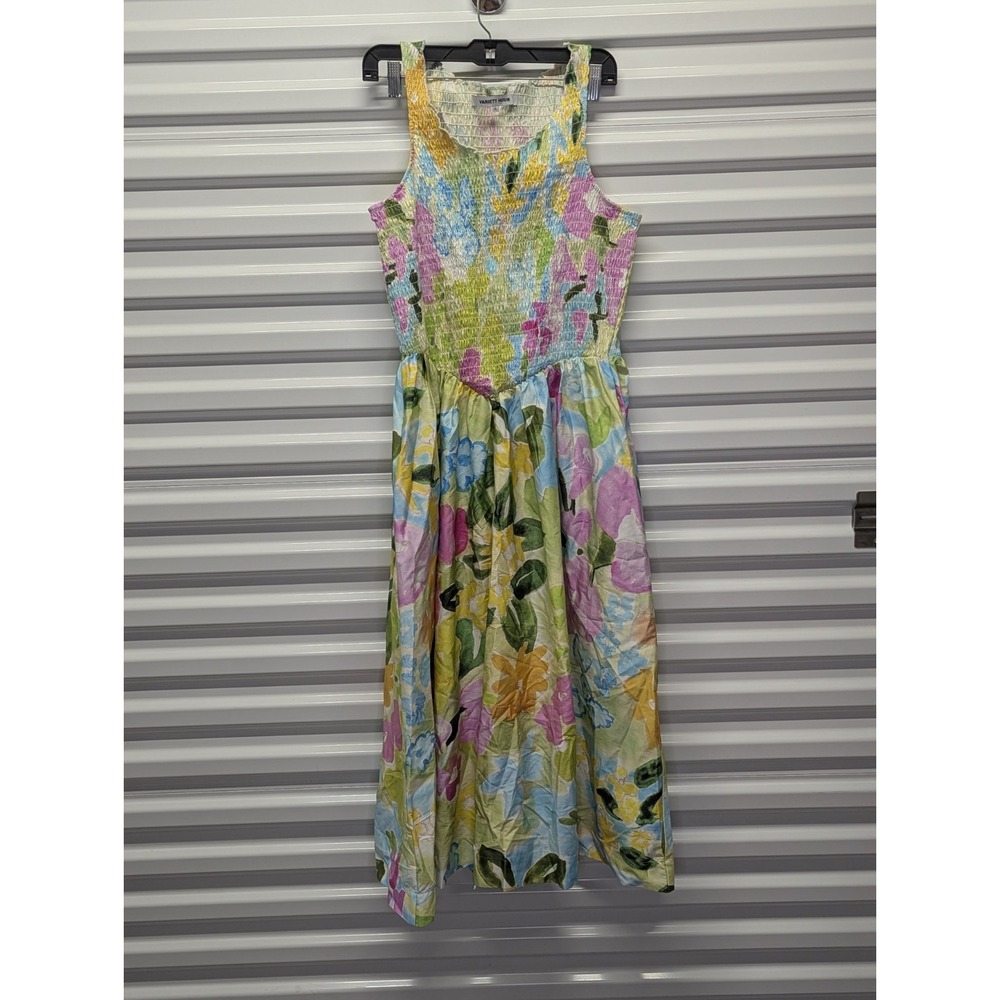 Cottagecore Coquette Floral Smocked Midi Dress XL Fairycore Pastel